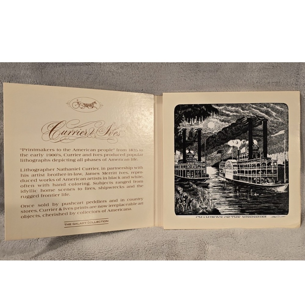 Vintage Currier‎ And Ives ARTile Trivet Champions Of The Mississippi NIB